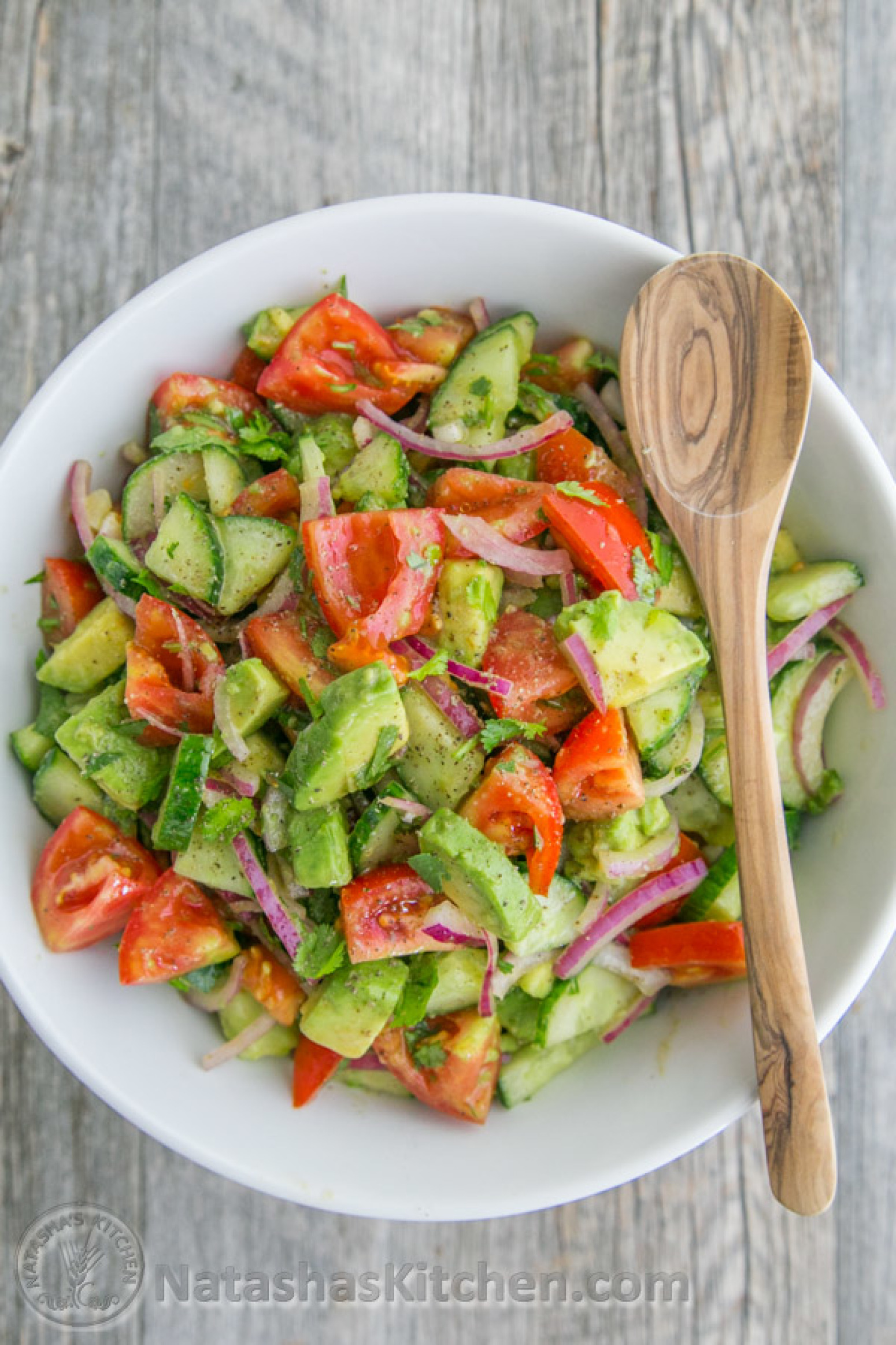 Cucumber Tomato Avocado Salad Recipe 3 | Just A Pinch Recipes