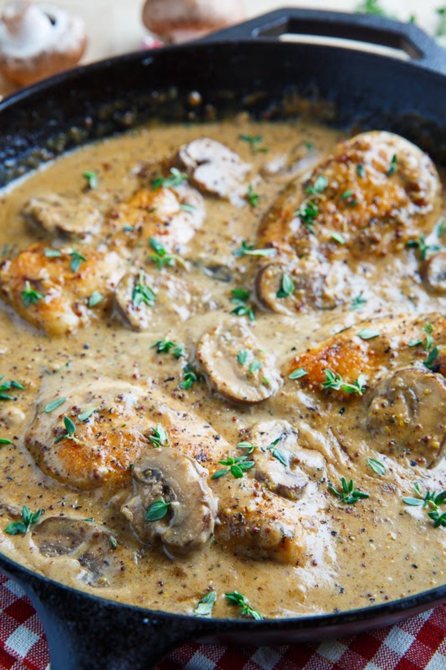 Chicken and Mushroom Skillet in a Creamy Asiago and Mustard Sauce ...