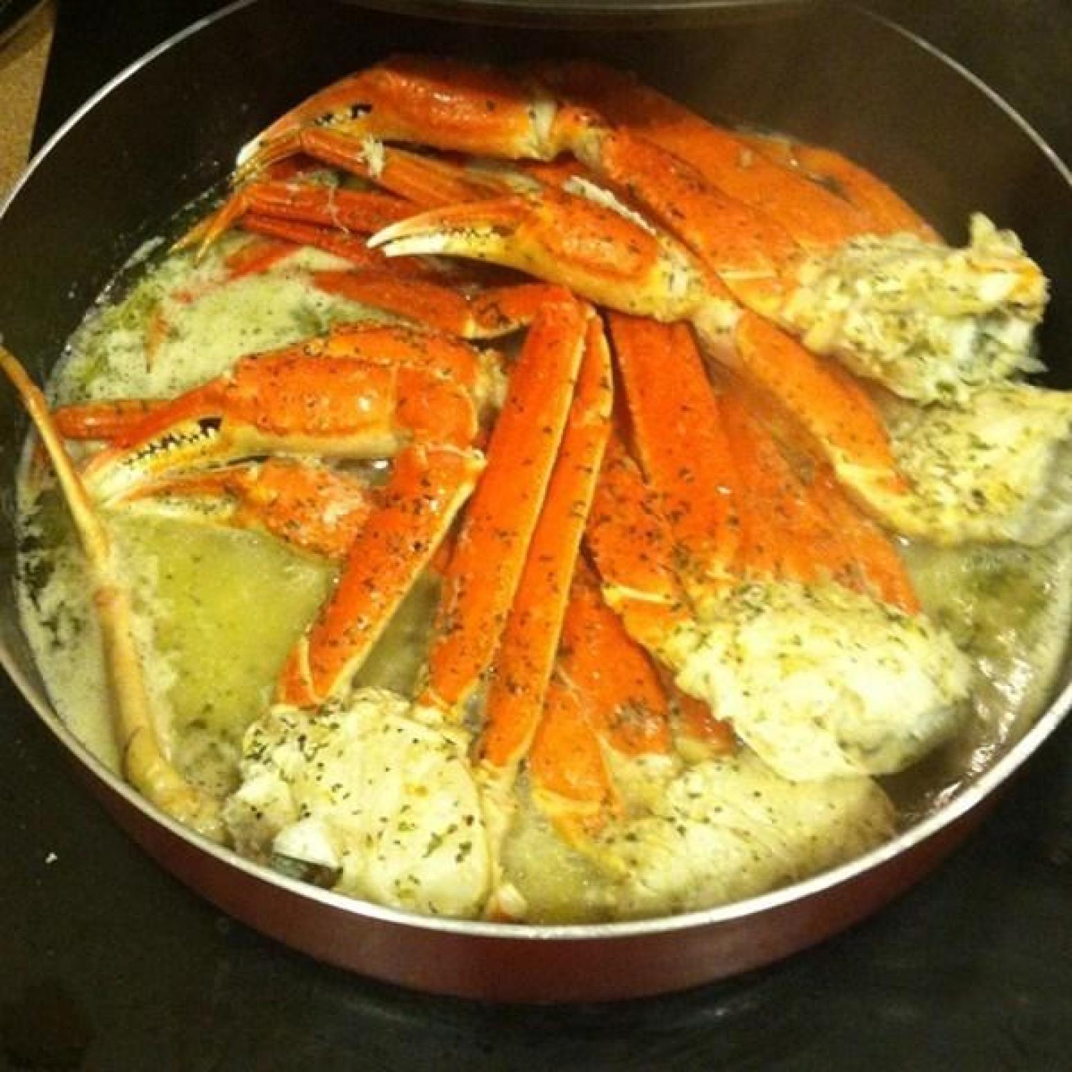 Charlize's Garlic Butter Crab Legs Recipe | Just A Pinch Recipes